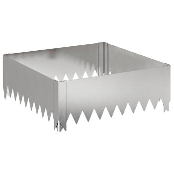 Raseneinfassung 4 stk. 60 x 60 x 20 cm Stahl Silber