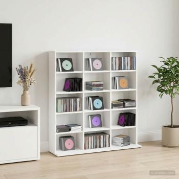 ARDEBO.de - CD Regal Wei? 96 x 23,5 x 97,5 cm Holzwerkstoff