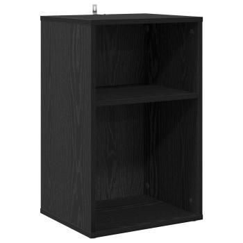 Schallplattenschrank Schwarz Eichen-Optik 38 x 33 x 61 cm