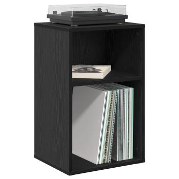 Schallplattenschrank Schwarz Eichen-Optik 38 x 33 x 61 cm