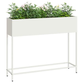 Hochbeet Gartenpflanzer Weiß 100 x 26 x 82 cm Stahl