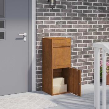 ARDEBO.de - Paketdrop-Box Rostoptik 41 x 38 x 103 cm Wetterfeststahl