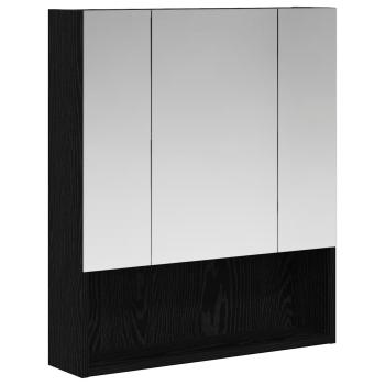 Badezimmerspiegelschrank Schwarz Eichen-Optik 60 x 14,5 x 70 cm