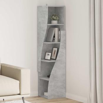 ARDEBO.de - Eckschrank 32x32x140cm Holzwerkstoff Betongrau