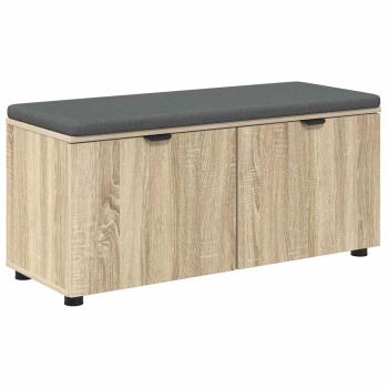 Flurbank mit Kissen mit Regal Sonoma-Eiche 100 x 38 x 46 cm
