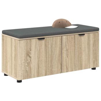 Flurbank mit Kissen mit Regal Sonoma-Eiche 100 x 38 x 46 cm