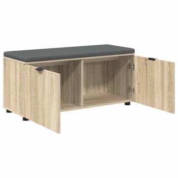 Flurbank mit Kissen mit Regal Sonoma-Eiche 100 x 38 x 46 cm