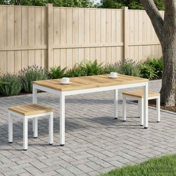 ARDEBO.de - Couchtisch Weiß 50 x 100,5 x 45 cm Massivholz Akazie