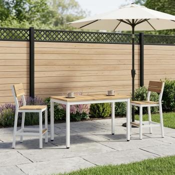Couchtisch Weiß 50 x 100,5 x 45 cm Massivholz Akazie