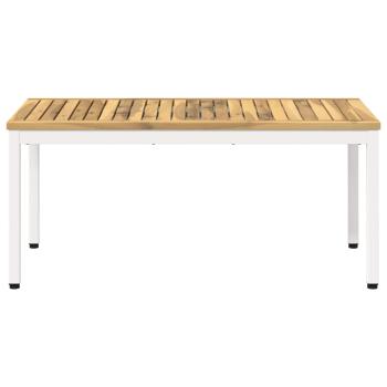 Couchtisch Weiß 50 x 100,5 x 45 cm Massivholz Akazie