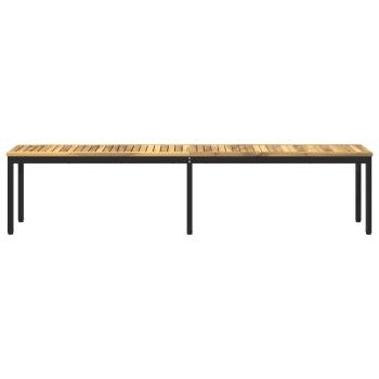 Gartenbank 201 x 35 x 45 cm Massivholz Akazie Weiß und Schwarz