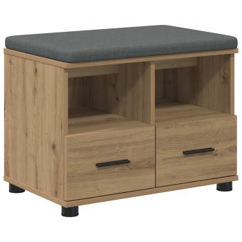 Schuhbank mit Kissen Artisan-Eiche 60 x 38 x 46 cm