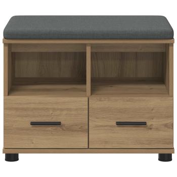 Schuhbank mit Kissen Artisan-Eiche 60 x 38 x 46 cm