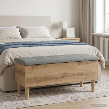ARDEBO.de - Aufbewahrungsbank mit Kissen Artisan-Eiche 102 x 42 x 46 cm