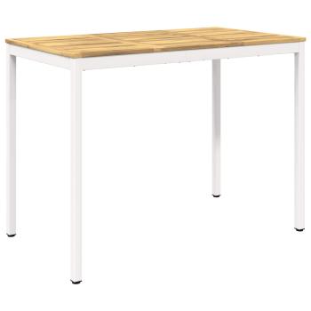 Gartenbar-Tisch Weiß 141 x 80,5 x 105 cm Massivholz Akazie