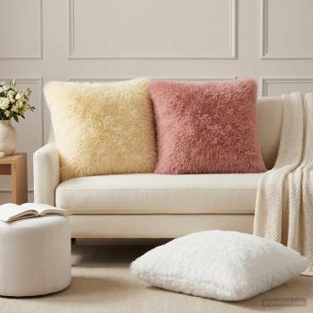 ARDEBO.de - Kissen mit Kissen HEERLEN 2 Stk. Weiß PV Fleece