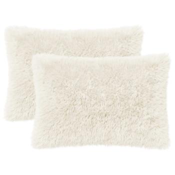 Kissen 2 stk. HEERLEN Weiß 50 x 70 cm PV Fleece