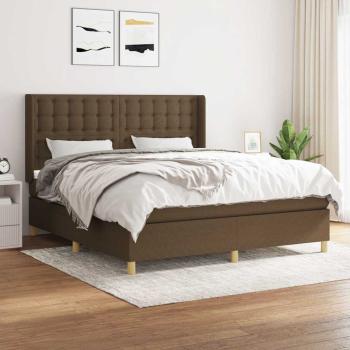 ARDEBO.de - Boxspringbett mit Matratze Dunkelbraun 160x200 cm Stoff