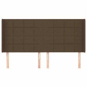 Kopfteil mit Ohren Dunkelbraun 163x16x118/128 cm Stoff