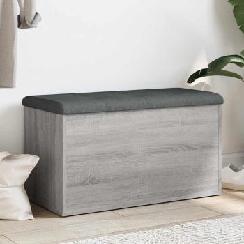 ARDEBO.de - Sitzbank mit Stauraum Grau Sonoma 82x42x45 cm Holzwerkstoff