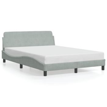 Bettgestell "Dover" Hellgrau 137x190 cm Samt