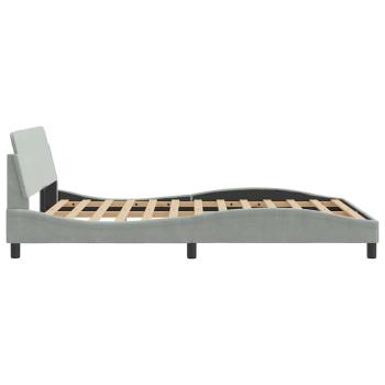 Bettgestell "Dover" Hellgrau 137x190 cm Samt
