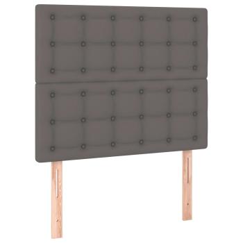 Boxspringbett mit Matratze Grau 120x190 cm Kunstleder