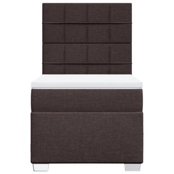 Boxspringbett mit Matratze Dunkelbraun 80x200 cm Stoff