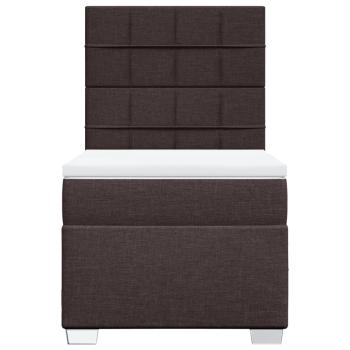 Boxspringbett mit Matratze Dunkelbraun 80x200 cm Stoff