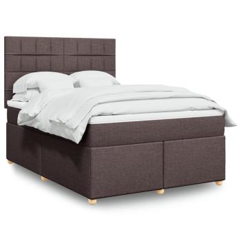 ARDEBO.de - Boxspringbett mit Matratze Dunkelbraun 160x200 cm Stoff