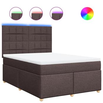 Boxspringbett mit Matratze Dunkelbraun 160x200 cm Stoff