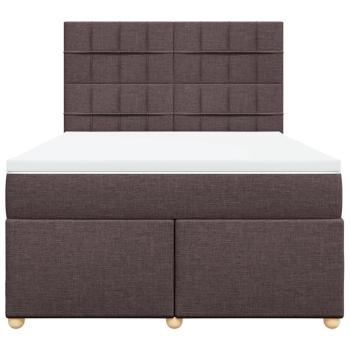 Boxspringbett mit Matratze Dunkelbraun 160x200 cm Stoff