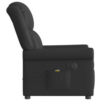 Relaxsessel Massage Elektrisch Glänzend Schwarz Kunstleder