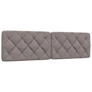 Bett mit Matratze Taupe 200x200 cm Stoff