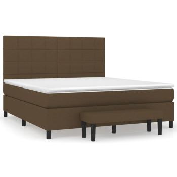 Boxspringbett mit Matratze Dunkelbraun 160x200 cm Stoff
