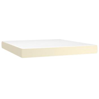 Boxspringbett mit Matratze Creme 160x200 cm Kunstleder