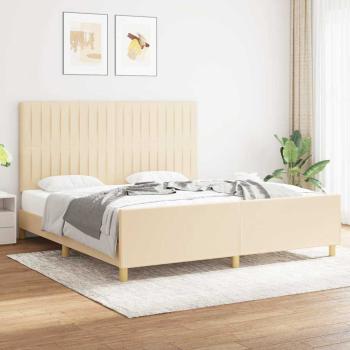 ARDEBO.de - Bettgestell ohne Matratze Creme 180x200 cm Stoff