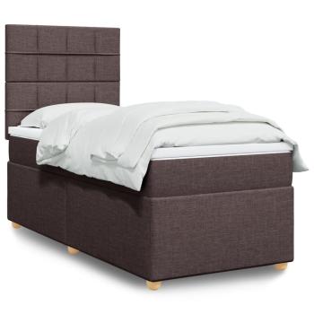 ARDEBO.de - Boxspringbett mit Matratze Dunkelbraun 80x200 cm Stoff