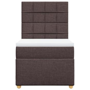 Boxspringbett mit Matratze Dunkelbraun 80x200 cm Stoff