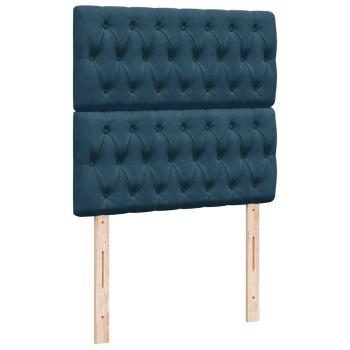Boxspringbett mit Matratze Dunkelblau 90x200 cm Samt