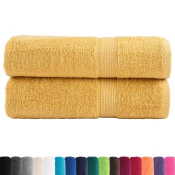 Premium Duschtücher SOLUND 2 Stk. Gold 70x140 cm 600 g/m²