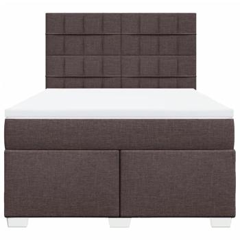 Boxspringbett mit Matratze Dunkelbraun 160x200 cm Stoff