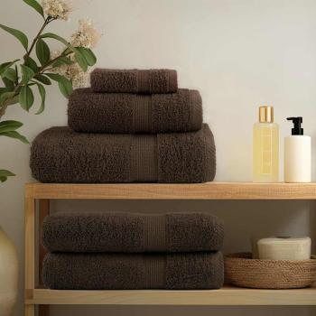 ARDEBO.de - 8 tlg. Premium-Handtuch-Set SOLUND Braun 600 g/m²