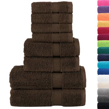 8 tlg. Premium-Handtuch-Set SOLUND Braun 600 g/m²