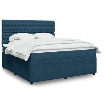 ARDEBO.de - Boxspringbett mit Matratze Dunkelblau 180x200 cm Samt