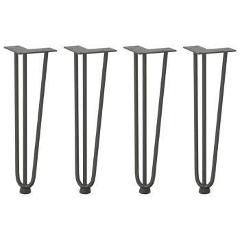Haarnadelbeine für Couchtisch 4 Stk. Anthrazit 42 cm Massivstahl