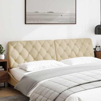 ARDEBO.de - Kopfteil-Kissen Creme 200 cm Stoff