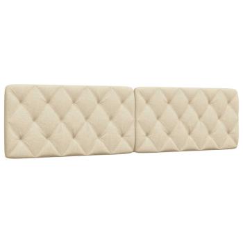 Kopfteil-Kissen Creme 200 cm Stoff