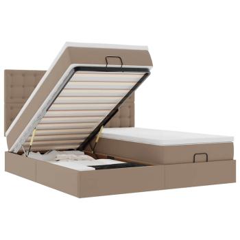 Ottoman-Bett mit Matratzen & LEDs Cappuccino-Braun 180x200cm