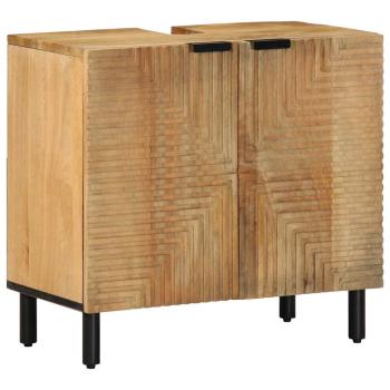 ARDEBO.de - Waschbeckenunterschrank Braun 62x33x58 cm Massivholz Mango